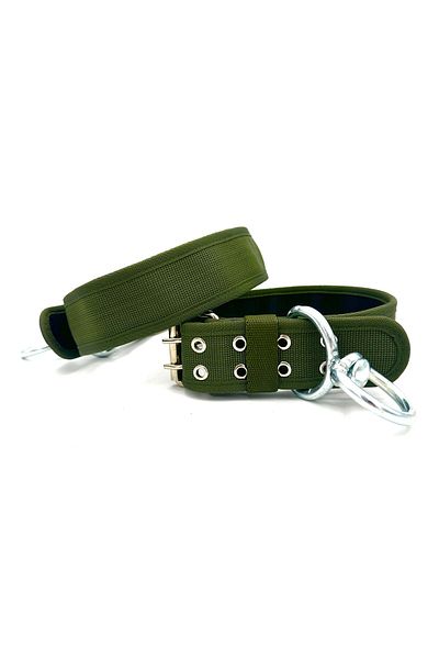 Tasma Market Anti-Tangle Swivel Large Breed Dog Collar in Khaki Chain