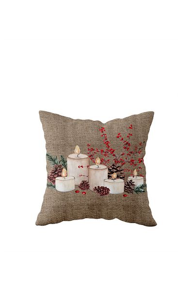 Pelangi New Year's Kokina - Double Sided Candle Cone Pattern, Hidden Zipper Throw Pillow Sofa Pillow