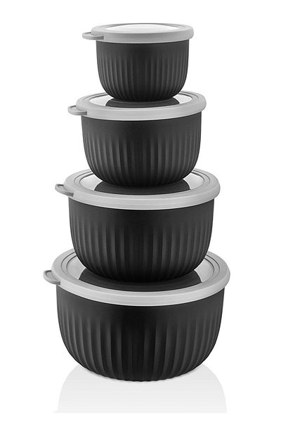 VİP AHMET Vp-048 Vacuum Storage Container Set of 4 Black