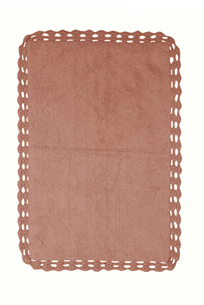 Ekinokshome Marina Lacy Bath Mat - 60x90 Cm Foot Towel - SALMON
