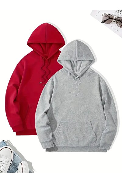 EYAX MODA Set de 2 hanorace supradimensionate cu glugă Advantage