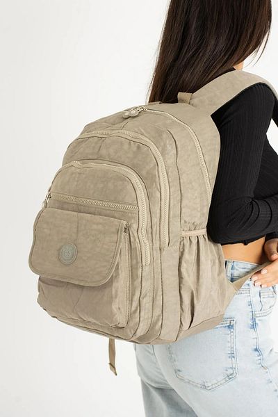 Alanç Gift Unisex Crinkle Αδιάβροχο ύφασμα μεγάλου μεγέθους Σχολικό σακίδιο πλάτης ταξιδιού με πολλά μάτια Mink με θήκη φορητού υπολογιστή