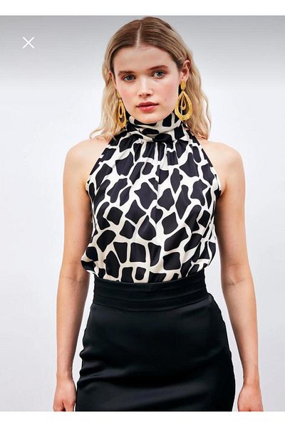 Sateen Bluză fără mâneci cu model