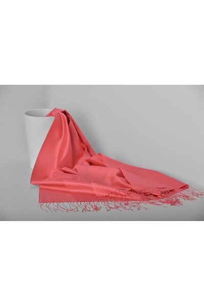 ARMANDA 100% Silk Shawl - Coral