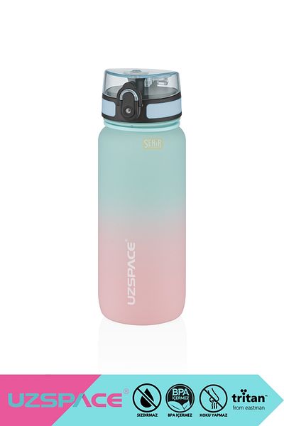 Uzspace New 650ml Tritan Water Flask - Double Color, Leak-Proof, BPA Free and Lockable Lid