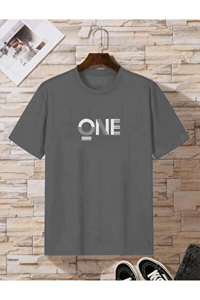 MEİLİFENG Tricou oversize pentru bărbați - imprimat „One”.