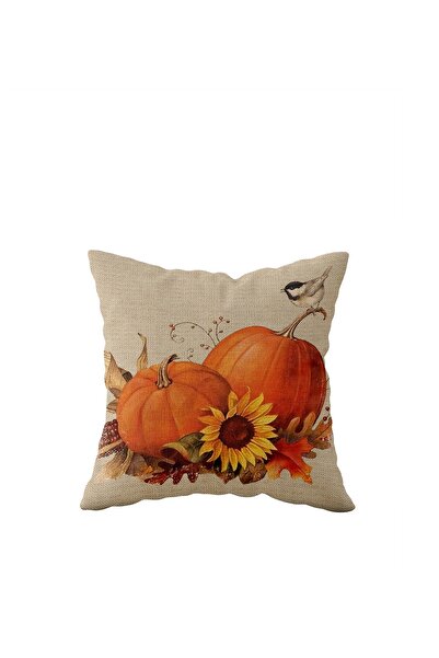 Pelangi Double Sided Pumpkin Patterned Pillowcase - Hidden Zipper Throw Pillo...