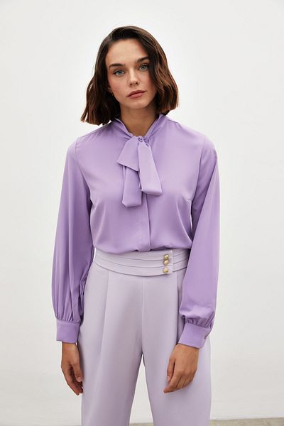 Sateen Cămașă simplă cu guler - LILA