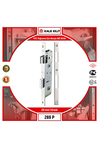 Kale Kilit Bathroom-Wc Lock for Pvc Joinery |   269P |   20 mm |   Chrome |  ...