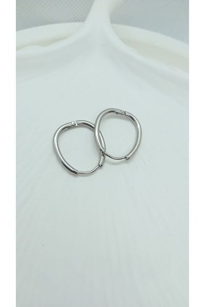 Elasya Jewels Oval Hoop Steel Earrings