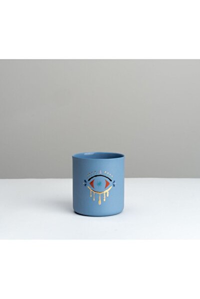 Meyda Atelier Eye of Kybele Mavi El Yapımı Gerçek Altın Dekorlu Porselen Bardak/Fincan