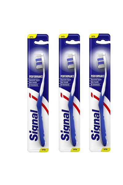 Signal Medium Blue Performance Toothbrush - 3 Pieces