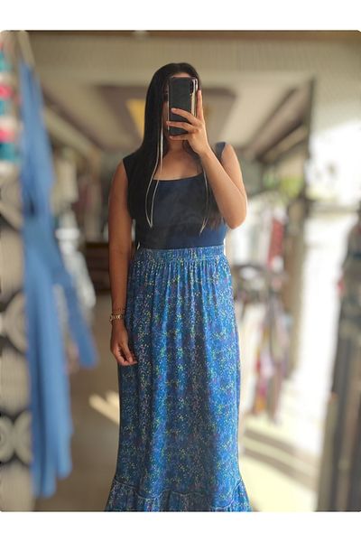 Sublime Butik Fusta lungă de vară cu model floral - cu model crocant