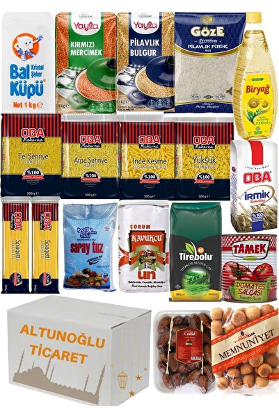 Yayla Ramazan paketi kumanya yardım gıda erzak kolisi 18 parça ürün