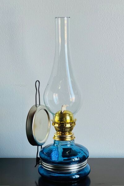 Nostaljik Gaz Lambası Büyük Boy Mavi No:14