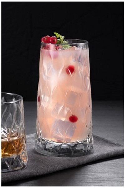 Paşabahçe Original Leafy Soft Drink Glass 8-Piece 450cc Water Lemonade Glass 450ml