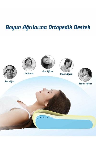 eryatex Orthopedic Visco Neck Pillow Neck Straightening Herniated Pain Cure Pillow For Comfortable Sleep