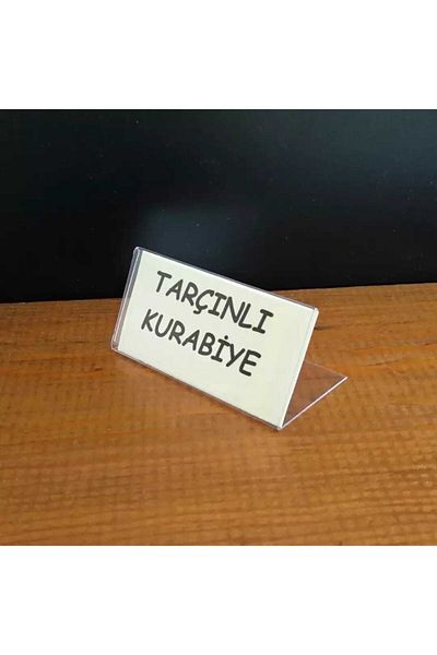ETİKETLİK FİYATLIK 40 Pieces Glassware L Type 4*8 PVC Label Holder Patisserie - Deli, Aktar Size