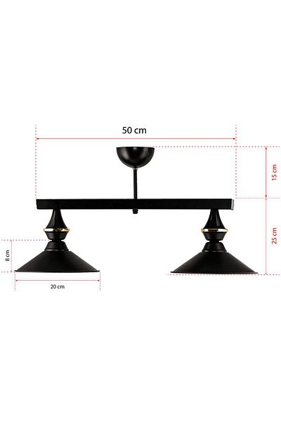 DEDE DOUBLE UFO PENDANT LIGHT CHANDELIER BLACK WITH JAPANESE HAT