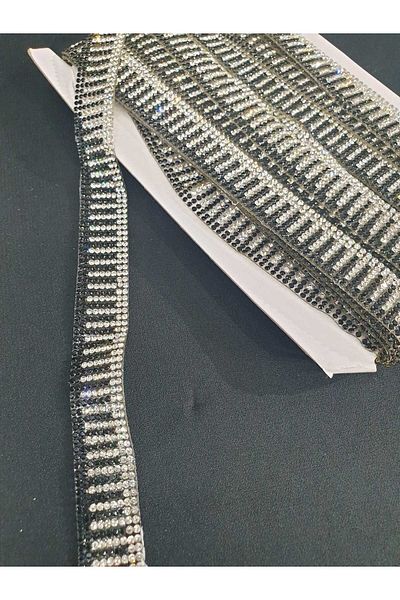 ESRA ŞELEM Black Silver Two Colors Decorative Strip - Iron-on Hobby Accessory