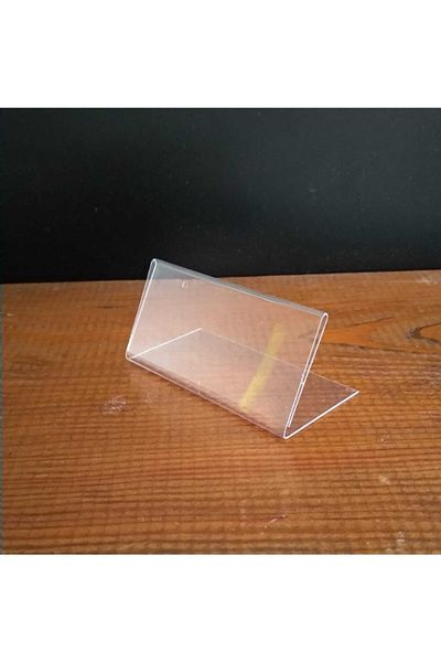 ETİKETLİK FİYATLIK 40 Pieces Glassware L Type 4*8 PVC Label Holder Patisserie - Deli, Aktar Size