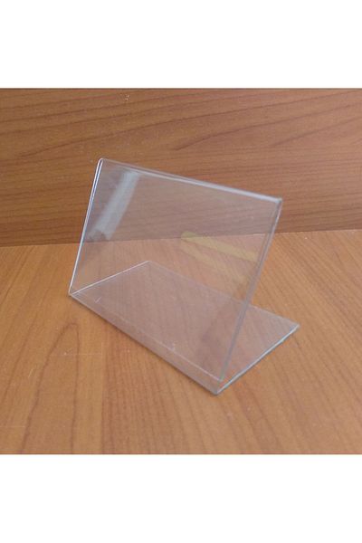 ETİKETLİK FİYATLIK 100 Pieces of Shelf-top PVC L-Type Label Holders - with Labels and Price