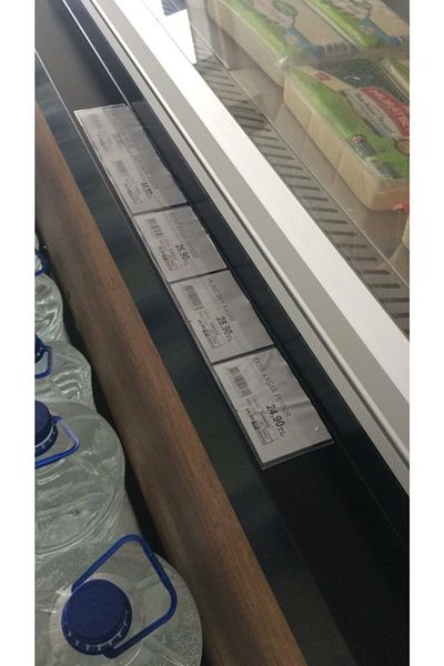 ETİKETLİK FİYATLIK 40x5cm Size 5-Piece Label Holder PVC Pocket Type - 10 Pieces Priced