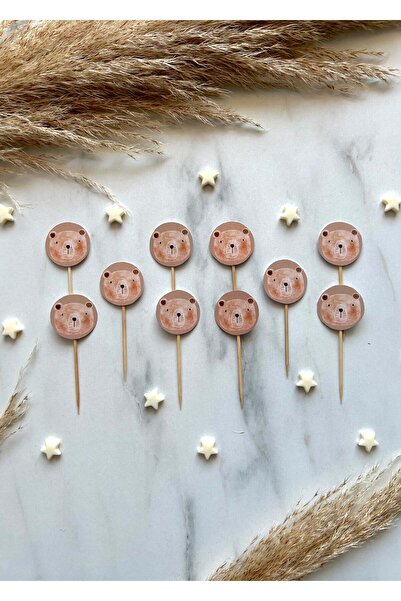 The Istanbul Event Set de 10 topper pentru cupcake cu tematică ursuleț de plu...
