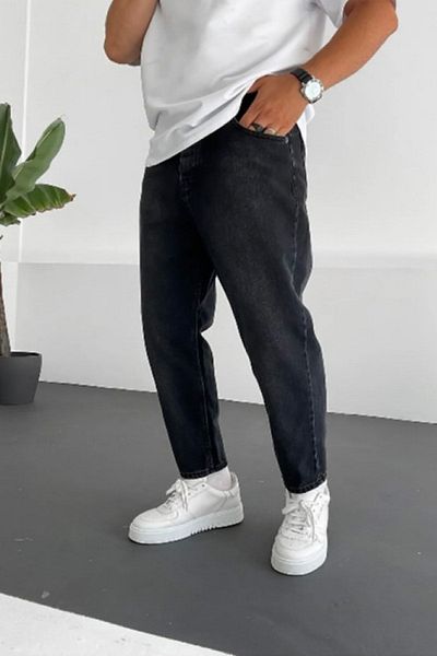 NO61 MAN Τζιν Boyfriend Black Grinded Comfortable Fit