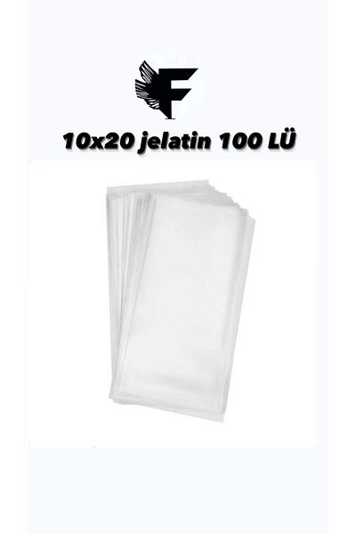 FİGANLAR 1st quality Transparent Glossy No Tape Gelatin Bag 10x20cm Cookie Gift Packaging Bag 100 Pieces