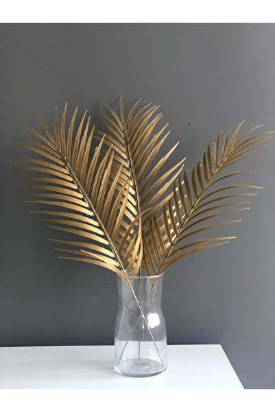 Luvienn Yapay Gold Palmiye Yaprakları-3 Adet -vazo Çiçeği-vazo Aranjmanı