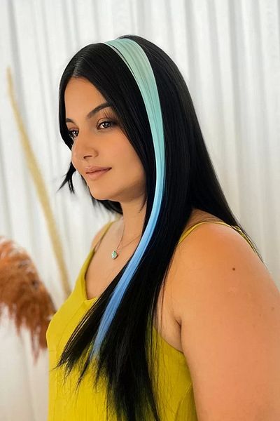 little Luv Turquoise Blue Ombre - Straight Side Hairpiece Snap