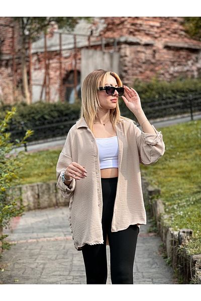 MFU collection Cămașă oversize pentru damă, fluidă din in - Croială largă