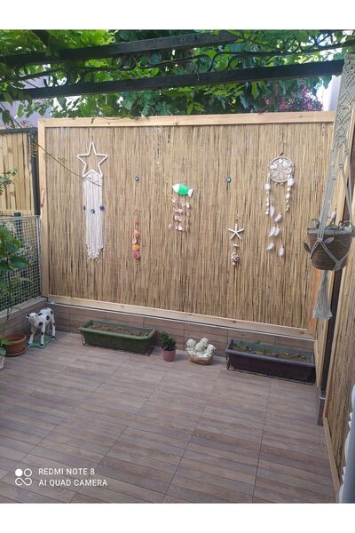 tunalar Kamış Hasır Bahçe Çiti Gölgelik Dekoratif 2 Metre X 2 Metre