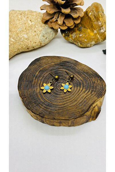 Porsuk Alternatif El Yapımı Etnik Otantik Hippi Bohem Çiçek Küpe