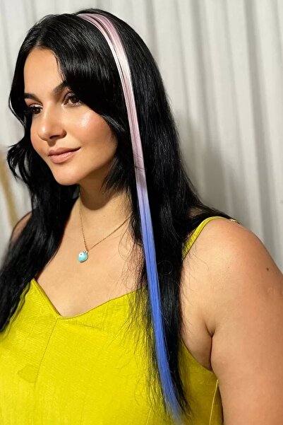 little Luv Прах - Сини Ombre прави клипсове за удължаване на косата