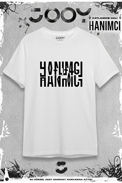 Jooy Company Hanımcı Beyci Lover Combination Folded Design Λευκό Oversize Tshirt Σετ 2 τεμαχίων