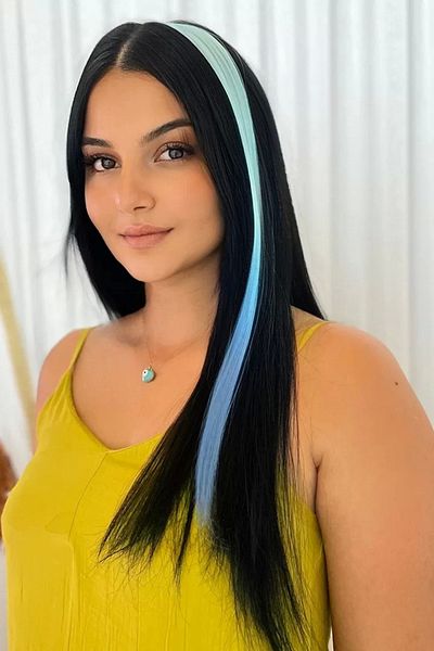little Luv Turquoise Blue Ombre - Straight Side Hairpiece Snap