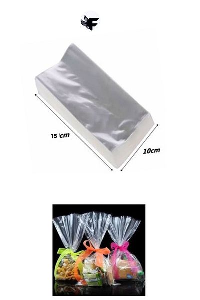 FİGANLAR (100) Pieces 10x15 Plain (No Tape) Transparent Gelatin Glossy Opp Cookie Accessory Bag Packaging Package