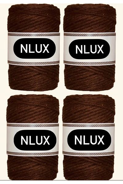 NLUX 1 Kg Μακραμέ Τάραμα - 3,0/3,5 mm, 4x250 gr Βαμβάκι