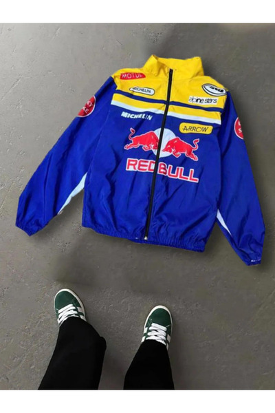 Genel Markalar Unisex Paraşüt Kumaş Oversize Dijital Baskılı Siyah Rüzgarlık ...