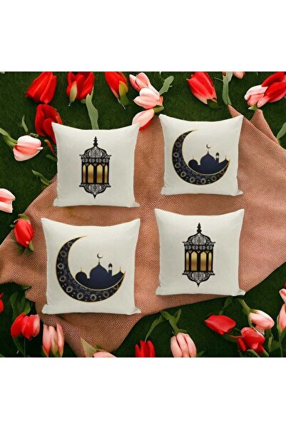 FLAMENCO TEKSTİL غطاء وسادة رمي حديث بطبعة مزدوجة بتصميم رمضان