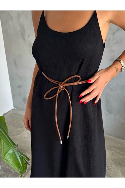 coaksco تنورة وسروال وسروال قصير وسترة بحزام فستان نسائي بلون أسمر