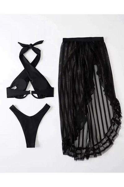 ARDSU Underwire Bikini, 3 τεμάχια μπικίνι και σετ φόρεμα παραλίας, σετ μπικίνι,