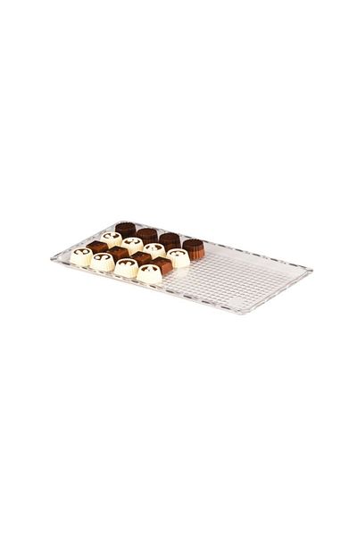 Zicco Polycarbonate Chocolate Display Tray 15 x 30 cm Transparent Acrylic - White