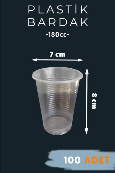Arnes Pet Su Bardağı 100 Adet - Tek Kullanımlık 180 Cc Plastik Otomat Bardağı
