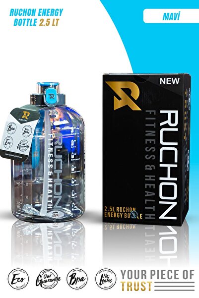 RUCHON NUTRITION 2.5l Sporcu Matara - Motivasyon Yazılı Büyük Suluk - Tritan ...