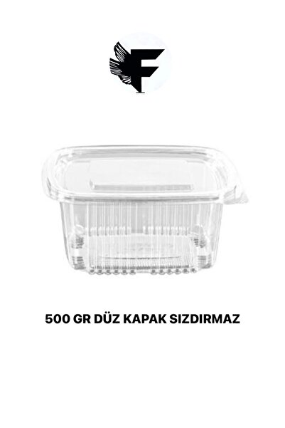 FİGANLAR 1st Quality Plastic Leak Proof Container 500 Gr Cc Disposable Plastic Bowl with Lid 10 Pieces