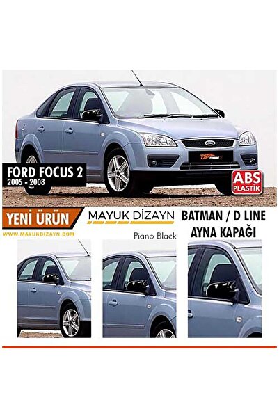 Mayuk Dizayn Ford Focus 2 Uyumlu Batman Yarasa Ayna Kapağı Piano Black 2004-2...