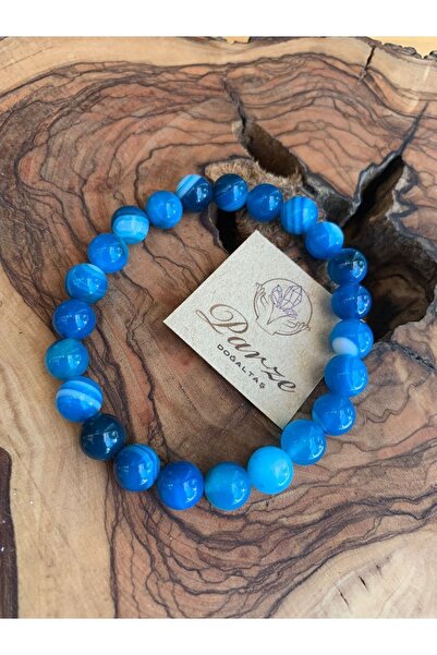 parze doğaltaş Agate Blue Bracelet